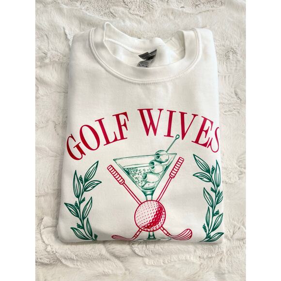 NEW Golf Wives Cocktail Club Pullover Sweatshirt Womens XL Preppy Pink Green - Picture 4 of 7